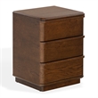 Safavieh Guillermo 3 Drawer Wood Nightstand in Walnut