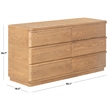 Safavieh Guillermo 6 Drawer Wood Dresser in Natural