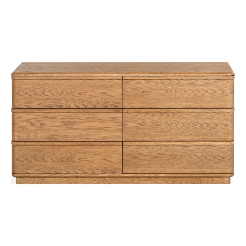 Safavieh Guillermo 6 Drawer Wood Dresser in Natural