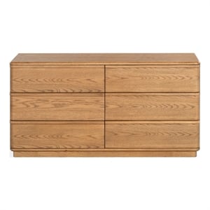 Safavieh Guillermo 6 Drawer Wood Dresser in Natural