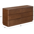 Safavieh Guillermo 6 Drawer Wood Dresser in Walnut