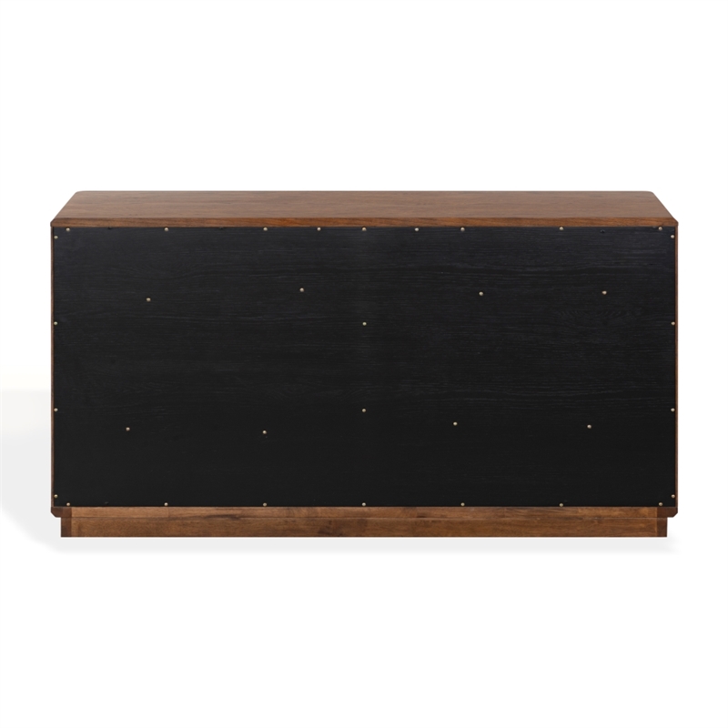 Safavieh Guillermo 6 Drawer Wood Dresser in Walnut