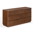 Safavieh Guillermo 6 Drawer Wood Dresser in Walnut