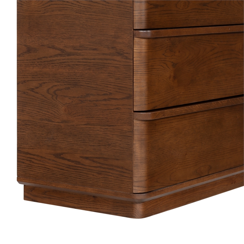 Safavieh Guillermo 6 Drawer Wood Dresser in Walnut