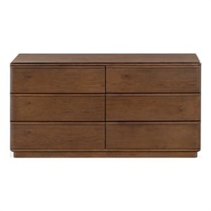 Safavieh Guillermo 6 Drawer Wood Dresser in Walnut