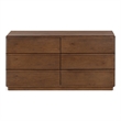 Safavieh Guillermo 6 Drawer Wood Dresser in Walnut