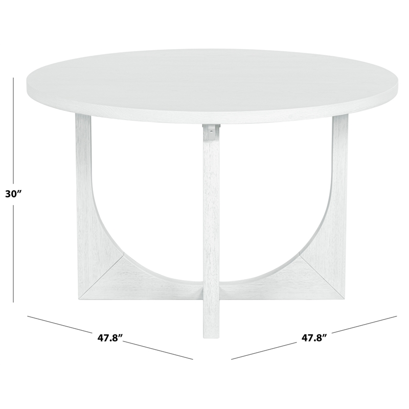 Safavieh Clarastella Round Wood Dining Table in White