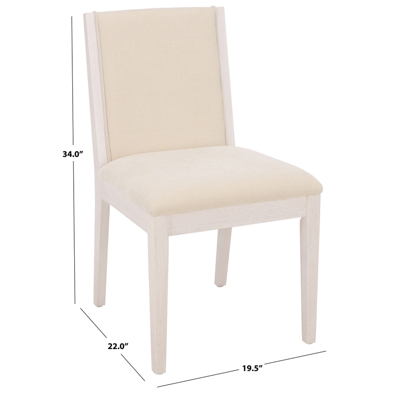 Safavieh Clarastella Wood Dining Chair  in White / Beige