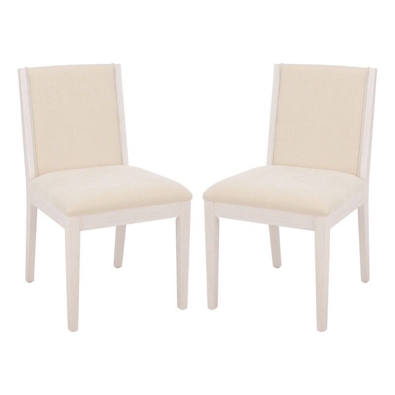 Safavieh Clarastella Wood Dining Chair  in White / Beige