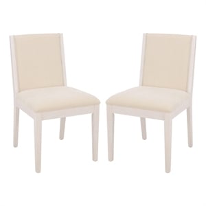 Safavieh Clarastella Wood Dining Chair  in White / Beige