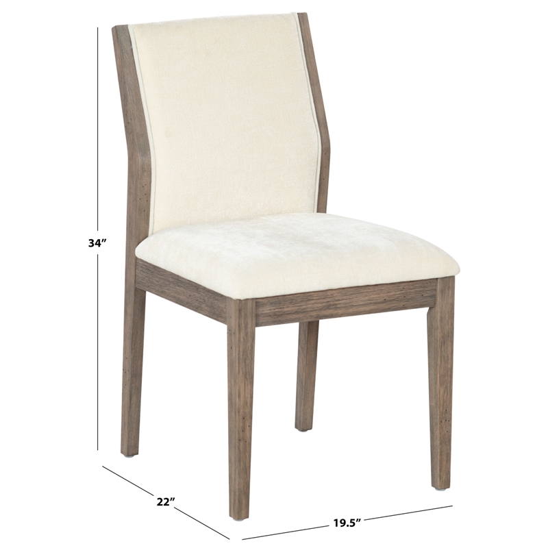 Safavieh Doriella Wood Dining Chair  in Walnut / Beige
