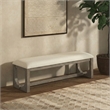 Safavieh Doriella Wood Bench  in Walnut / Beige