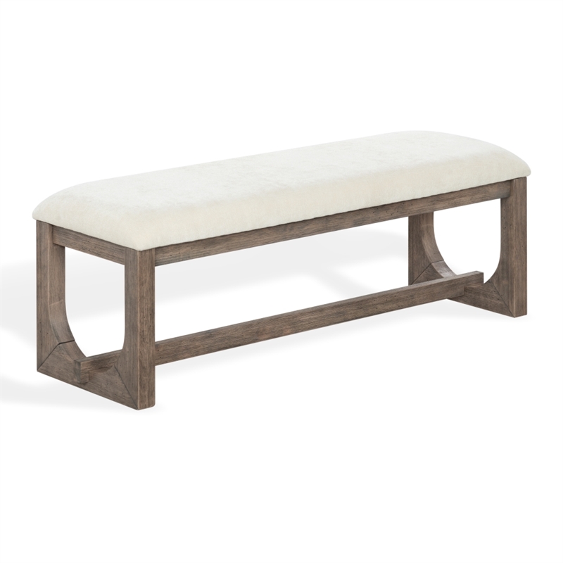 Safavieh Doriella Wood Bench  in Walnut / Beige