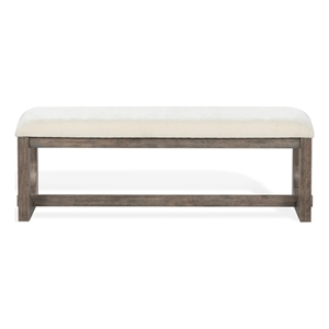 Safavieh Doriella Wood Bench  in Walnut / Beige