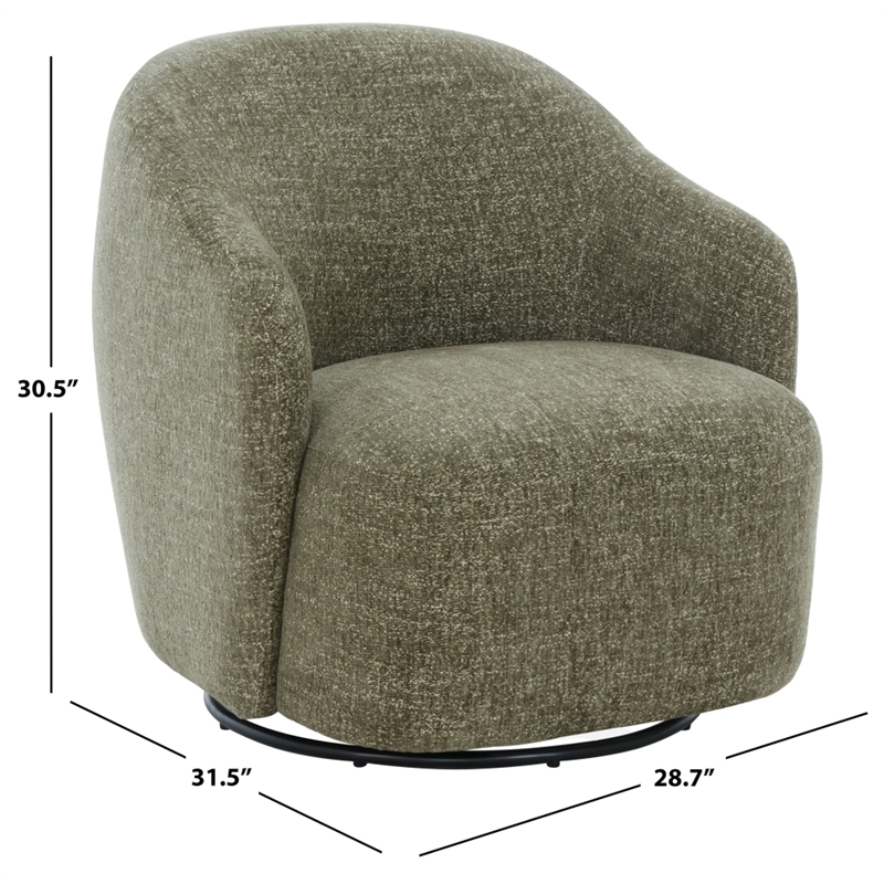Safavieh Peitra Boucle Wood Accent Chair  in Olive