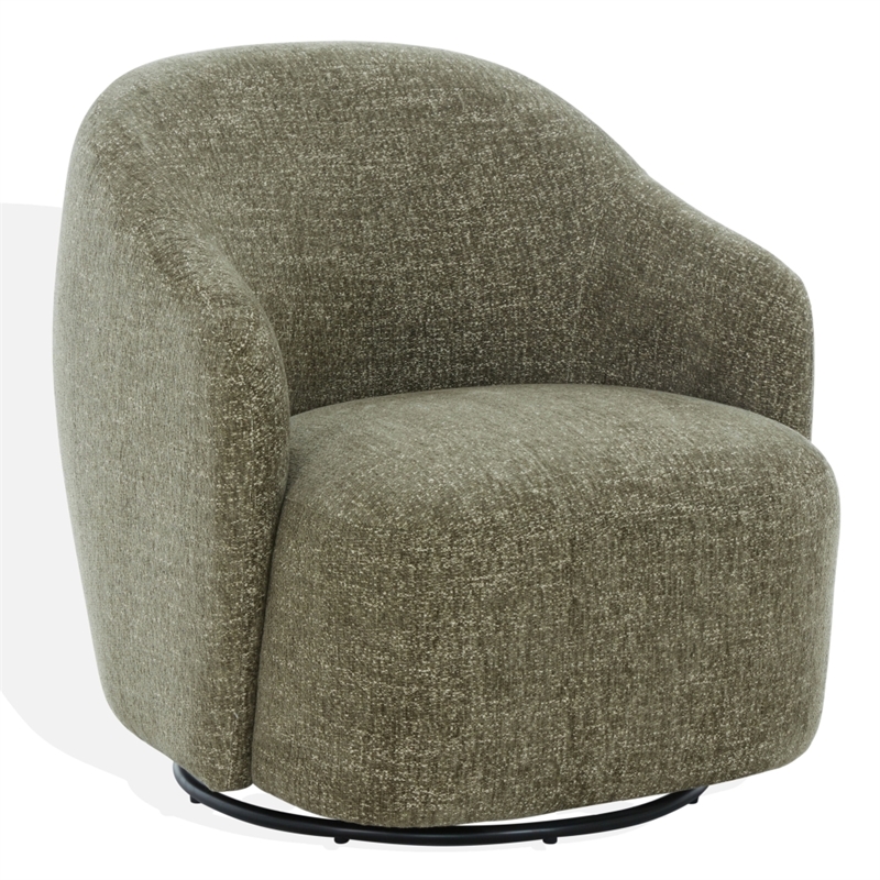 Safavieh Peitra Boucle Wood Accent Chair  in Olive
