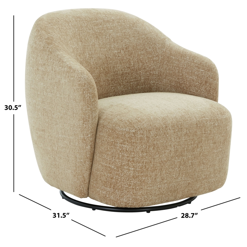 Safavieh Peitra Boucle Wood Accent Chair in Light Brown