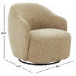 Safavieh Peitra Boucle Wood Accent Chair in Light Brown
