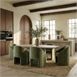 Safavieh Kagan Chenille and Wood  Dining Chair in Olive