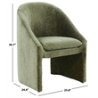 Safavieh Kagan Chenille and Wood  Dining Chair in Olive
