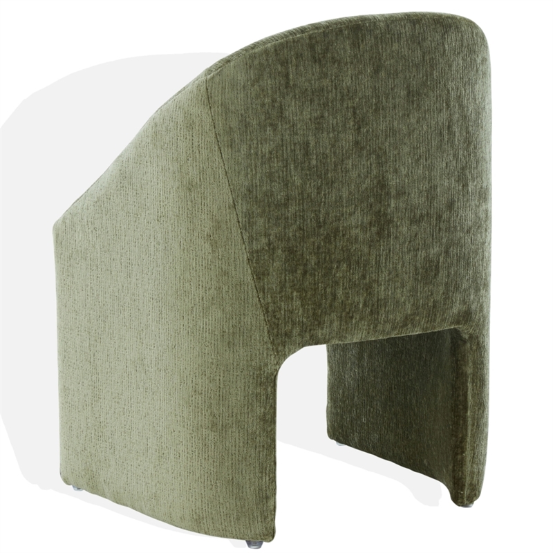 Safavieh Kagan Chenille and Wood  Dining Chair in Olive