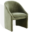 Safavieh Kagan Chenille and Wood  Dining Chair in Olive