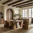 Safavieh Kagan Chenille and Wood Dining Chair in Amber