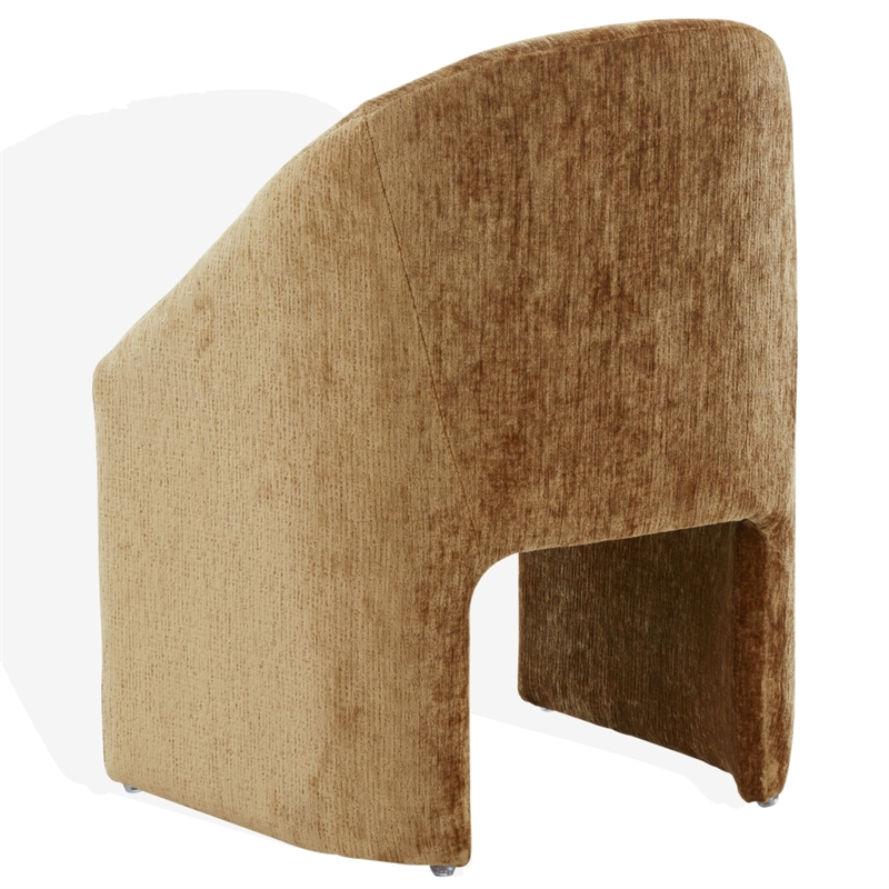 Safavieh Kagan Chenille and Wood Dining Chair in Amber