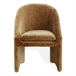 Safavieh Kagan Chenille and Wood Dining Chair in Amber