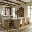 Safavieh Kagan Chenille and Wood Dining Chair in Taupe