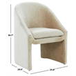 Safavieh Kagan Chenille and Wood Dining Chair in Taupe