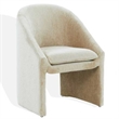 Safavieh Kagan Chenille and Wood Dining Chair in Taupe