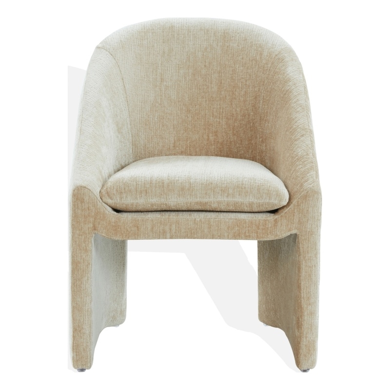 Safavieh Kagan Chenille and Wood Dining Chair in Taupe