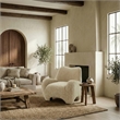Safavieh Randal Chenille and Wood Accent Chair in Light Brown