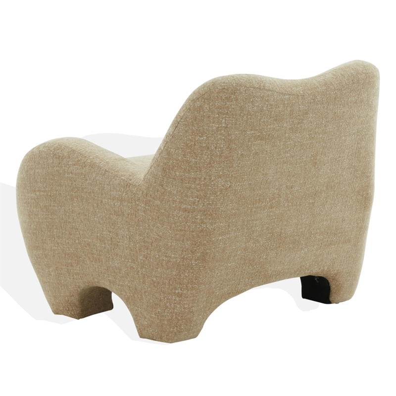 Safavieh Randal Chenille and Wood Accent Chair in Light Brown