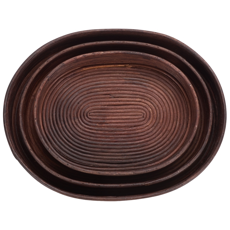 Safavieh Shayley Set Of 3 Rattan Tray Baskets  in Natural