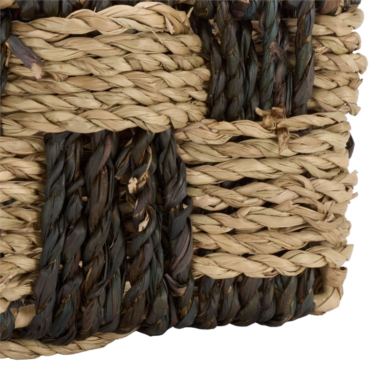 Safavieh Quinley Seagrass and Metal Basket in Natural / Brown