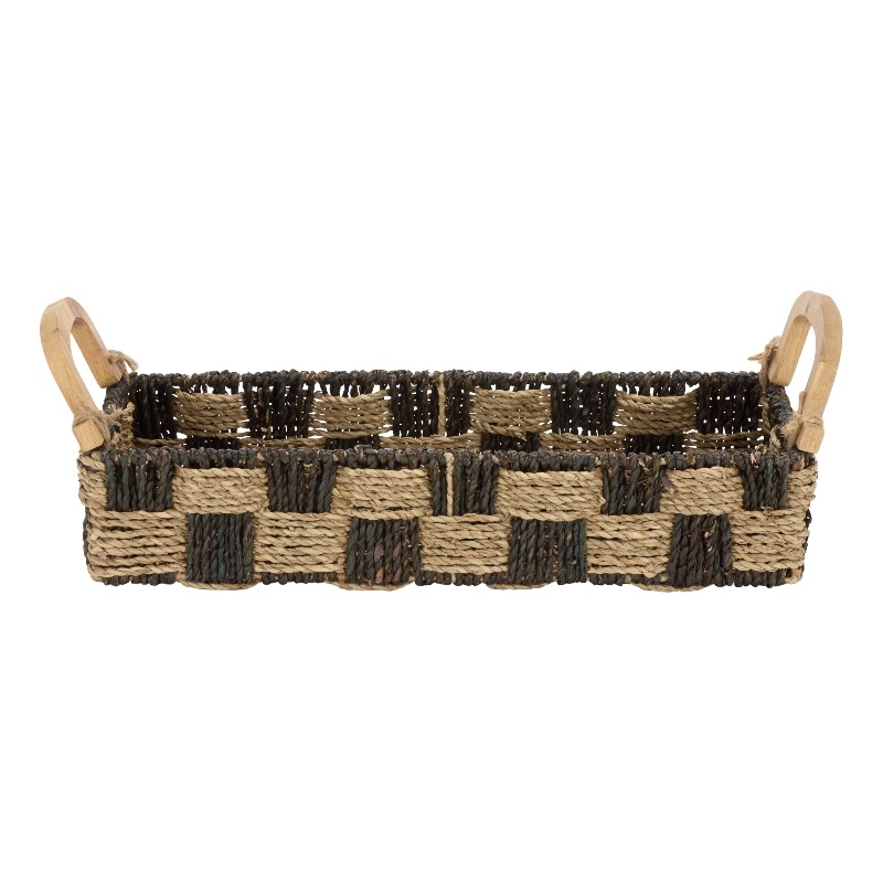 Safavieh Quinley Seagrass and Metal Basket in Natural / Brown