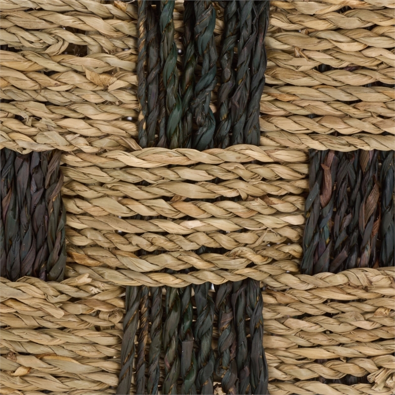Safavieh Reiser Seagrass and Metal Basket in Natural / Brown