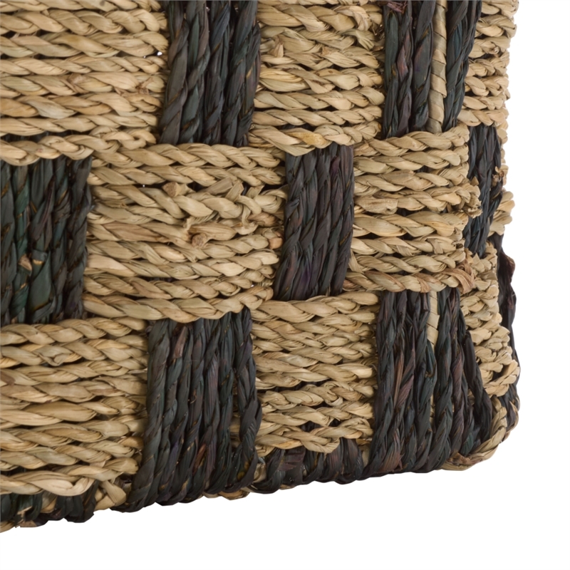 Safavieh Reiser Seagrass and Metal Basket in Natural / Brown