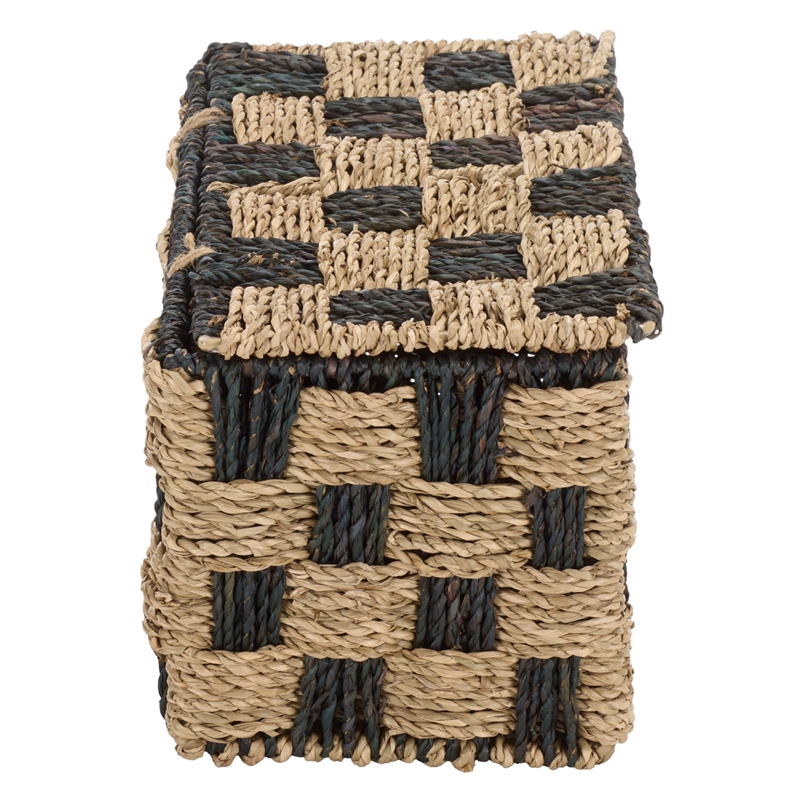 Safavieh Kirstel Seagrass and Metal Basket  in Natural / Brown