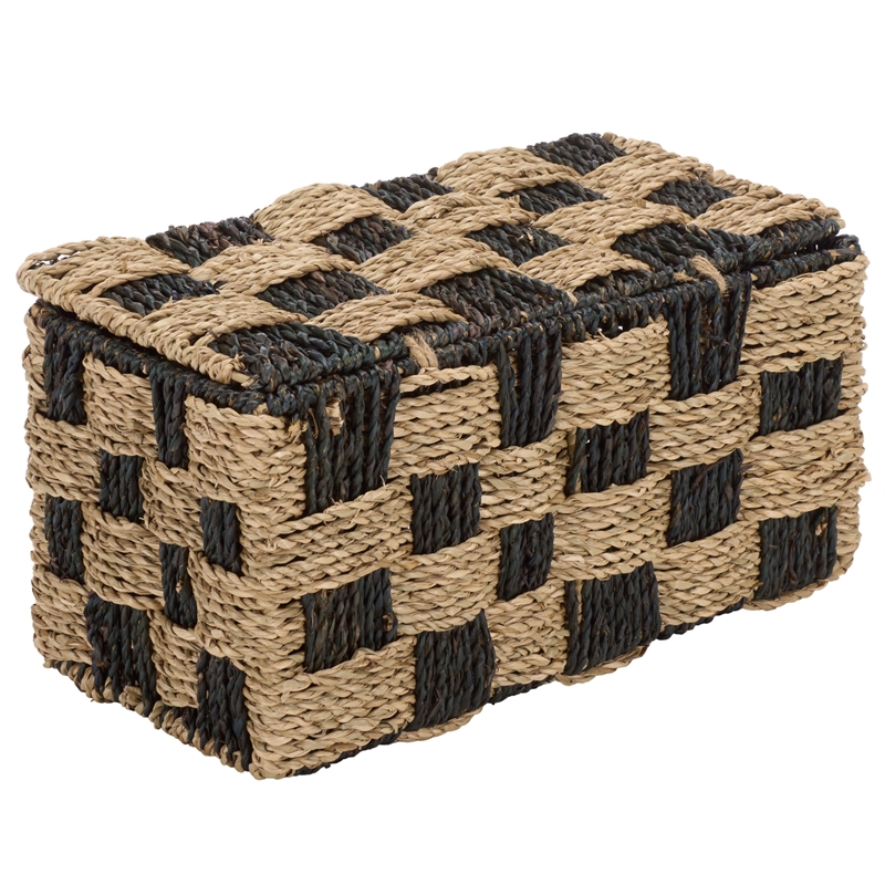 Safavieh Kirstel Seagrass and Metal Basket  in Natural / Brown