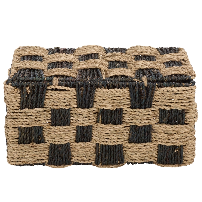 Safavieh Kirstel Seagrass and Metal Basket  in Natural / Brown