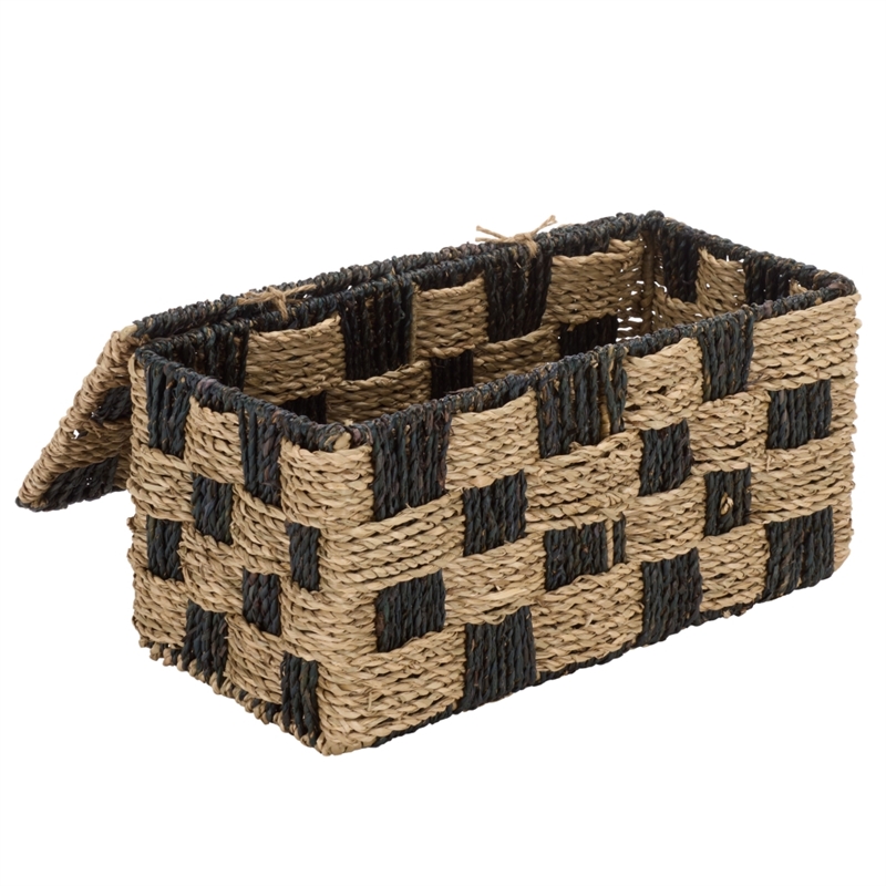 Safavieh Kirstel Seagrass and Metal Basket  in Natural / Brown