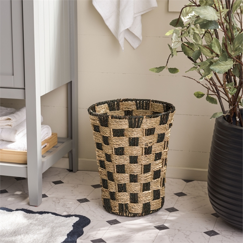 Safavieh Jarinda Seagrass and Metal Basket  in Natural / Brown