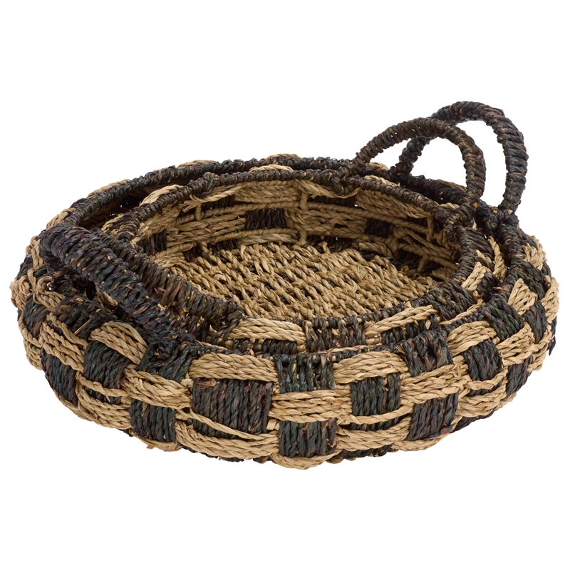 Safavieh Patro Set Of 2 Seagrass and Metal Baskets  in Natural / Brown