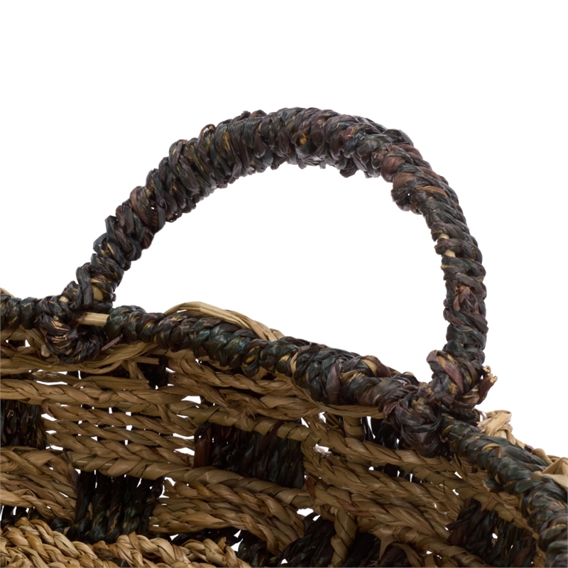 Safavieh Patro Set Of 2 Seagrass and Metal Baskets  in Natural / Brown