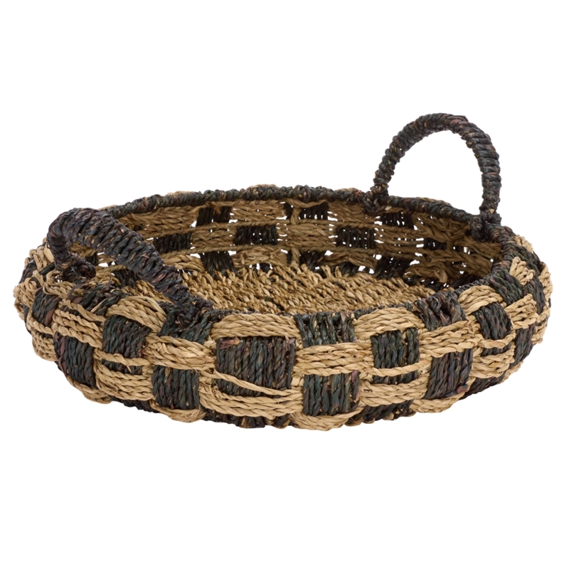 Safavieh Patro Set Of 2 Seagrass and Metal Baskets  in Natural / Brown