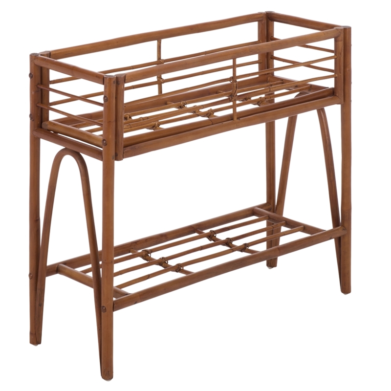 Safavieh Julep Small Wood Plant Stand Console  in Natural / Brown