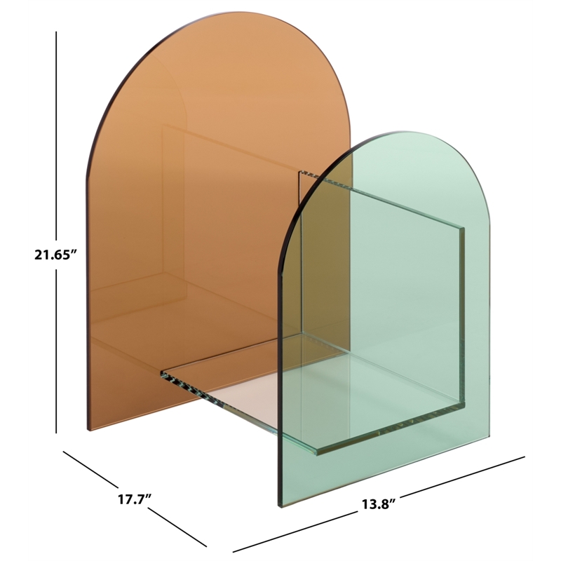 Safavieh Ares Tinted Glass Book Display  in Multi-Color